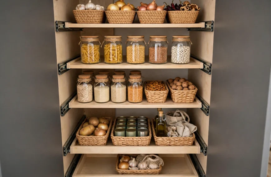 Kitchen Pantry Designs That Maximize Food Storage and Improve Organization in Narrow Spaces